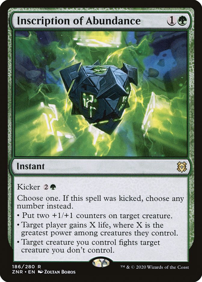 Inscription of Abundance [Zendikar Rising] MTG Single Magic: The Gathering | Red Claw Gaming