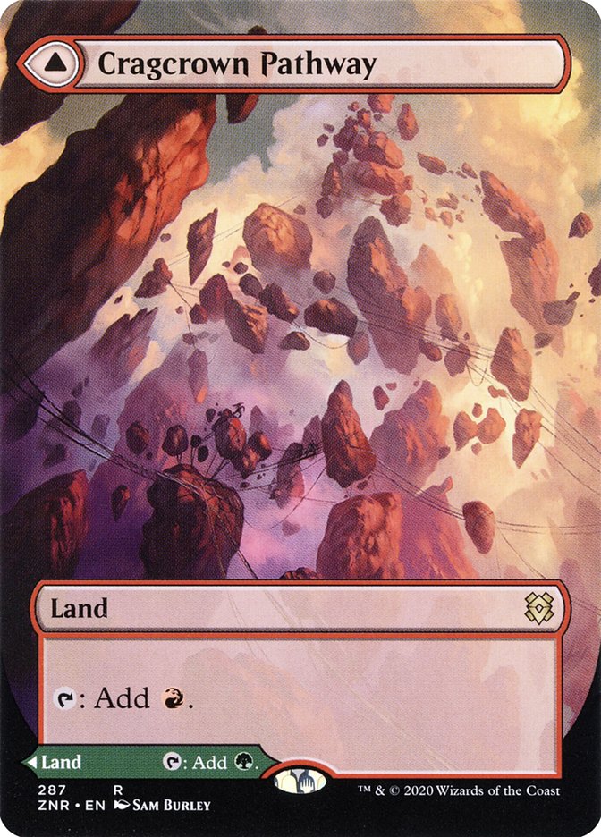 Cragcrown Pathway // Timbercrown Pathway (Borderless Alternate Art) [Zendikar Rising] MTG Single Magic: The Gathering | Red Claw Gaming