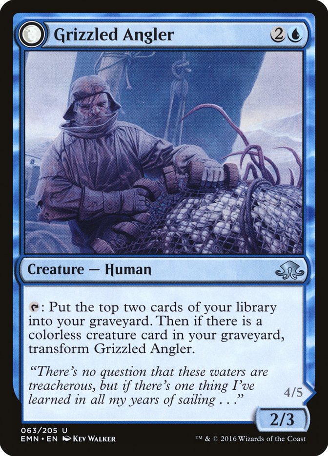 Grizzled Angler // Grisly Anglerfish [Eldritch Moon] MTG Single Magic: The Gathering | Red Claw Gaming