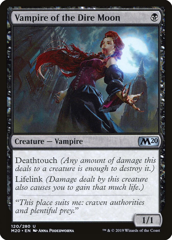 Vampire of the Dire Moon [Core Set 2020] MTG Single Magic: The Gathering | Red Claw Gaming