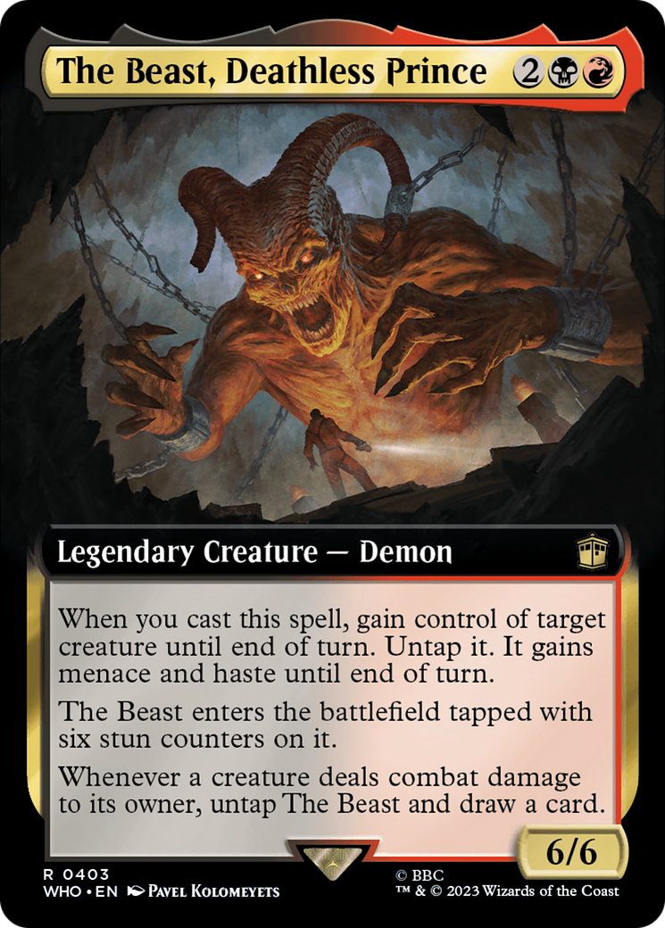 The Beast, Deathless Prince (Extended Art) [Doctor Who] MTG Single Magic: The Gathering | Red Claw Gaming