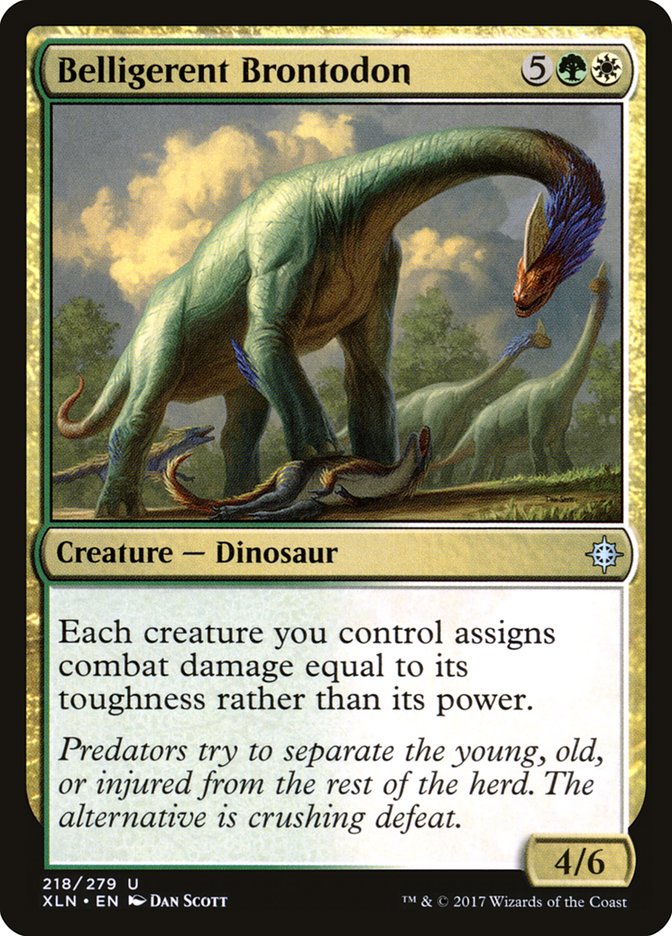 Belligerent Brontodon [Ixalan] MTG Single Magic: The Gathering | Red Claw Gaming