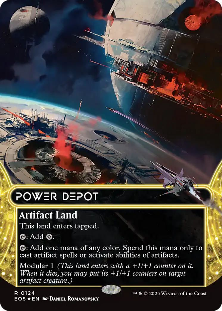 Power Depot (0124) (Borderless) (Galaxy Foil) [Edge of Eternities: Stellar Sights] MTG Single Magic: The Gathering | Red Claw Gaming