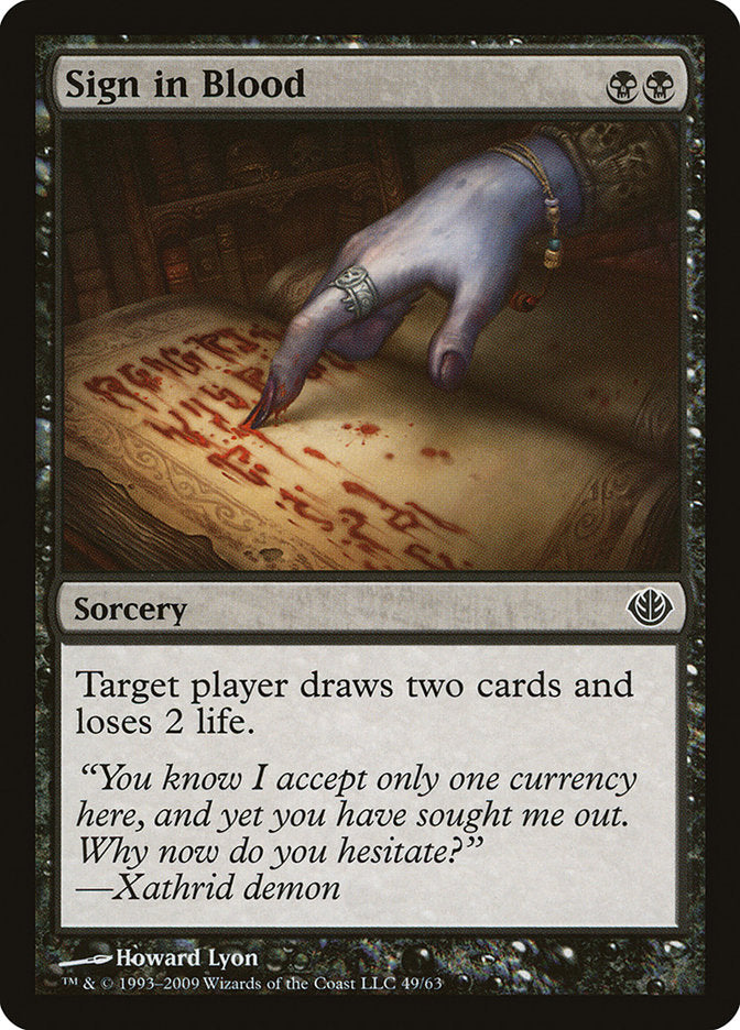 Sign in Blood [Duel Decks: Garruk vs. Liliana] MTG Single Magic: The Gathering | Red Claw Gaming
