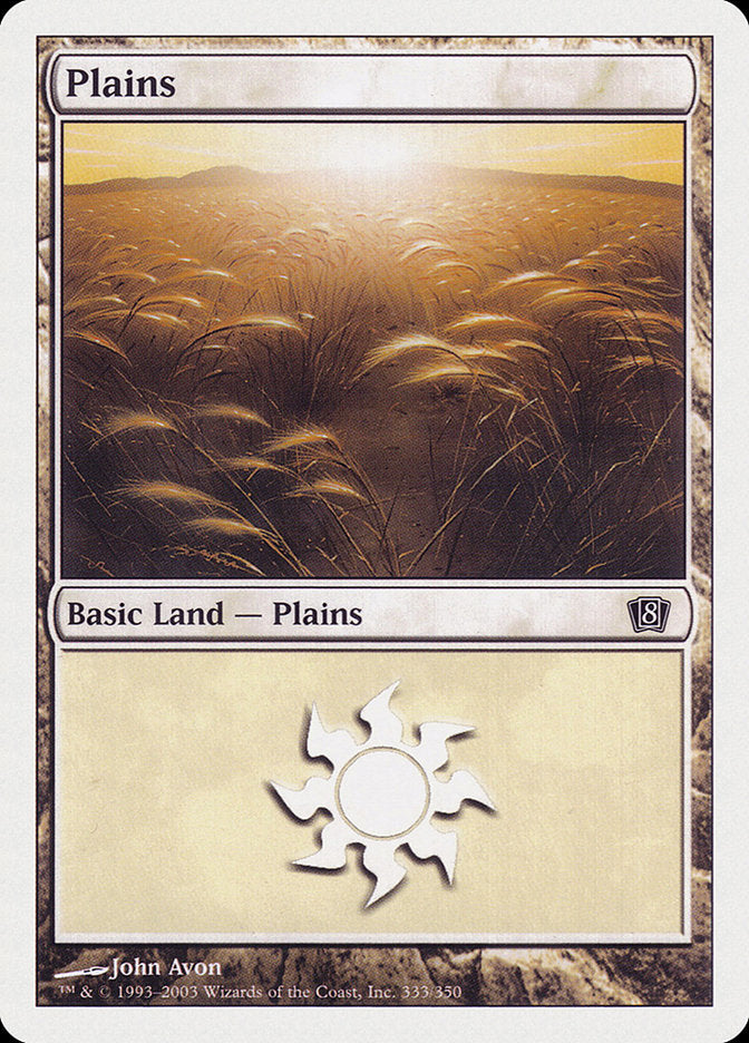 Plains (333) [Eighth Edition] MTG Single Magic: The Gathering | Red Claw Gaming