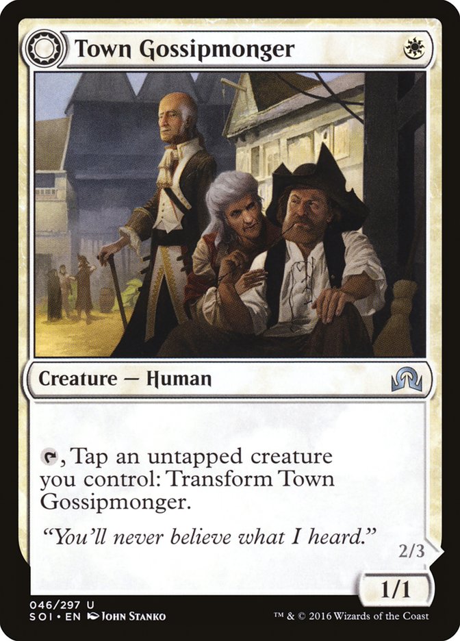 Town Gossipmonger // Incited Rabble [Shadows over Innistrad] MTG Single Magic: The Gathering | Red Claw Gaming