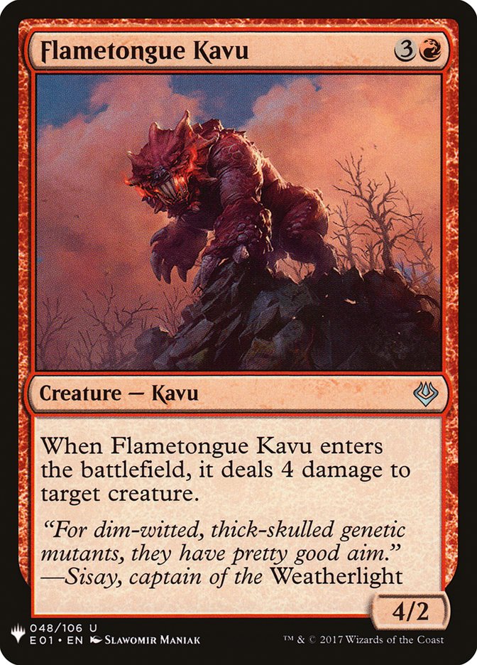 Flametongue Kavu [Mystery Booster] MTG Single Magic: The Gathering    | Red Claw Gaming