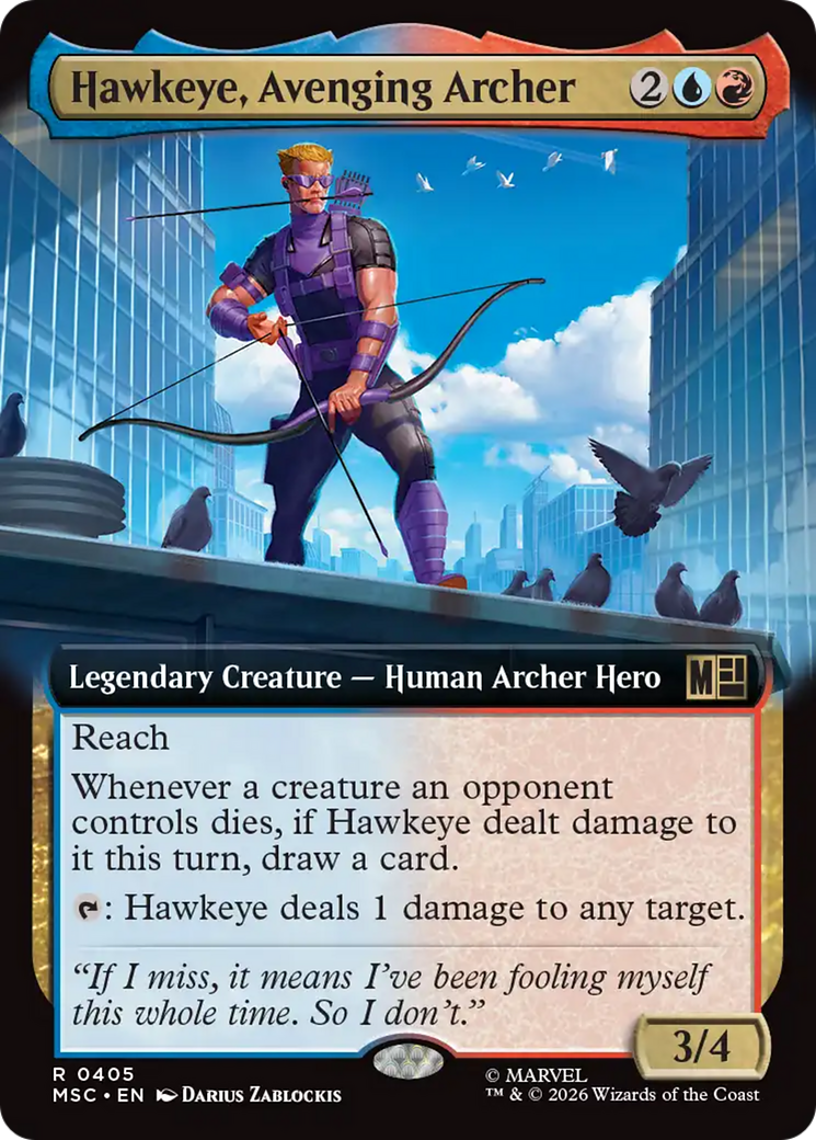 Hawkeye, Avenging Archer (Extended Art) [Marvel Super Heroes Commander] | Red Claw Gaming