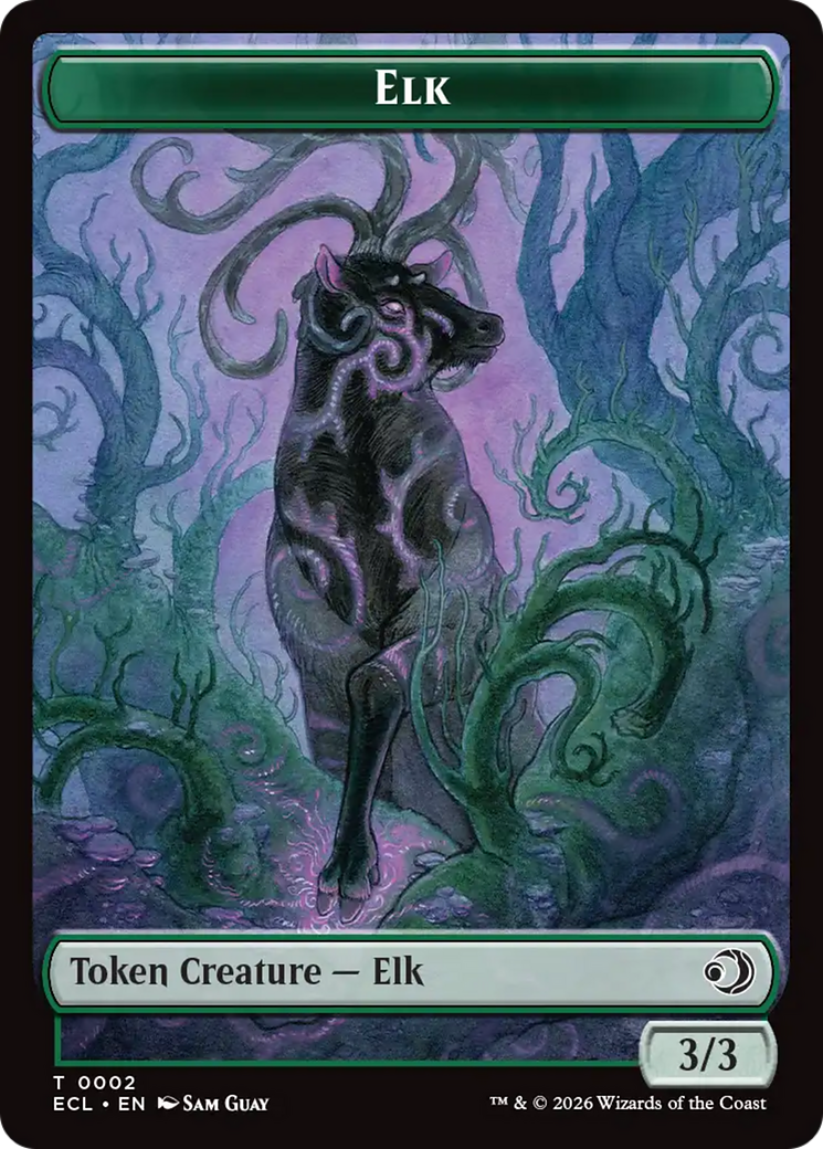 Elk // Emblem - Oko, Shadowmoor Scion Double-Sided Token [Lorwyn Eclipsed Tokens] MTG Single Magic: The Gathering | Red Claw Gaming