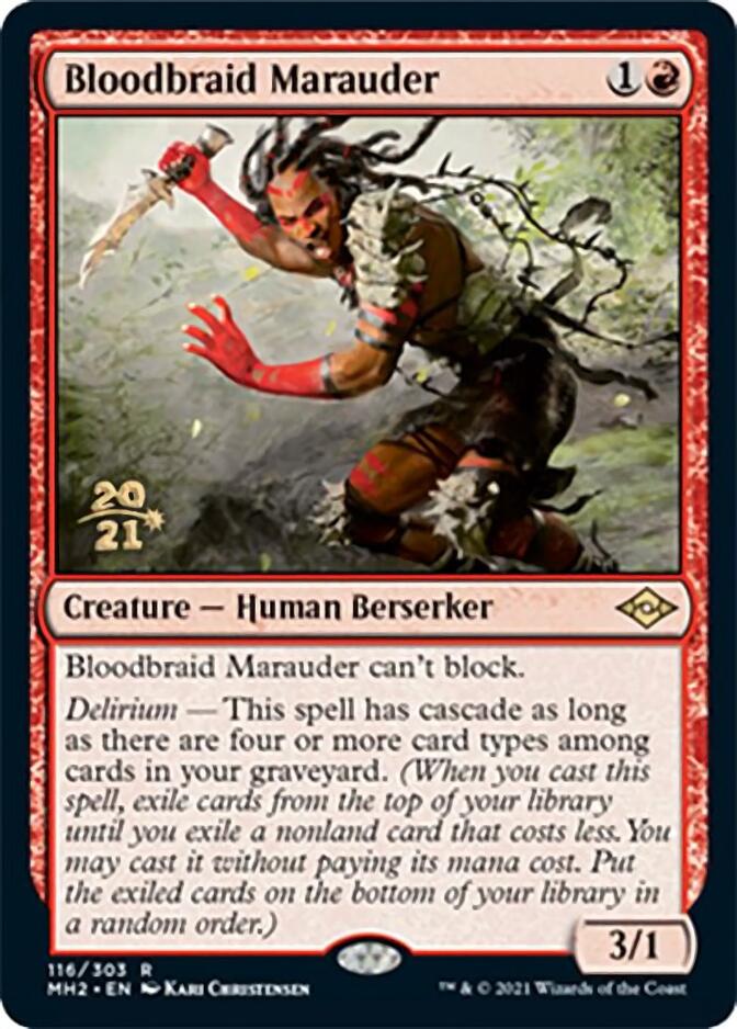 Bloodbraid Marauder [Modern Horizons 2 Prerelease Promos] MTG Single Magic: The Gathering | Red Claw Gaming
