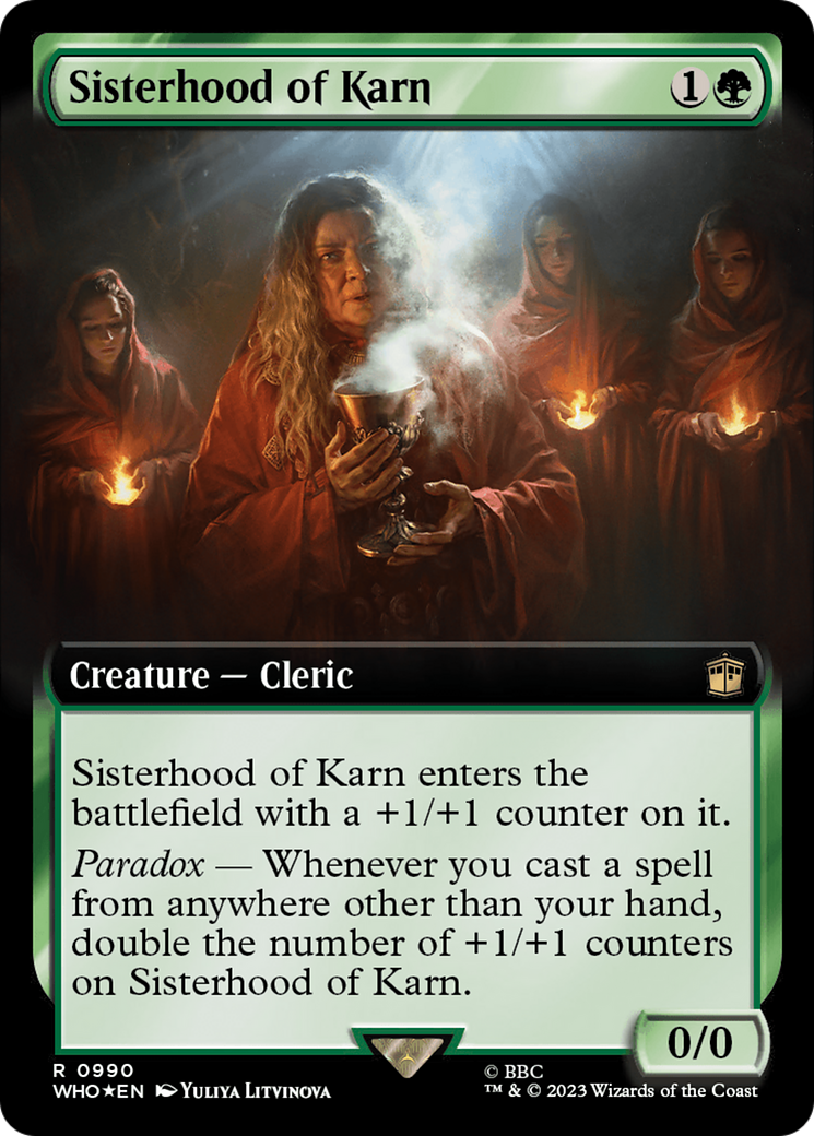 Sisterhood of Karn (Extended Art) (Surge Foil) [Doctor Who] MTG Single Magic: The Gathering    | Red Claw Gaming