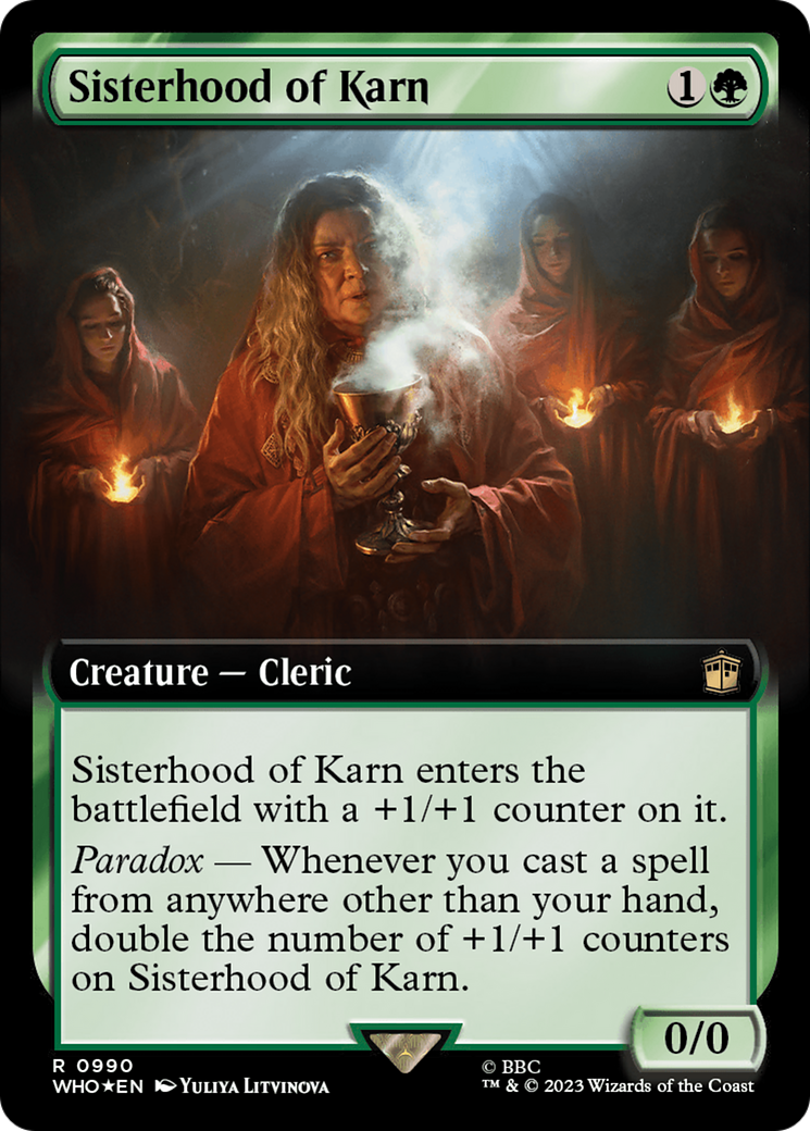 Sisterhood of Karn (Extended Art) (Surge Foil) [Doctor Who] MTG Single Magic: The Gathering | Red Claw Gaming