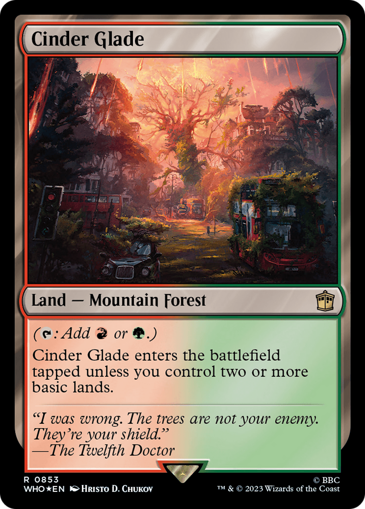Cinder Glade (Surge Foil) [Doctor Who] MTG Single Magic: The Gathering | Red Claw Gaming