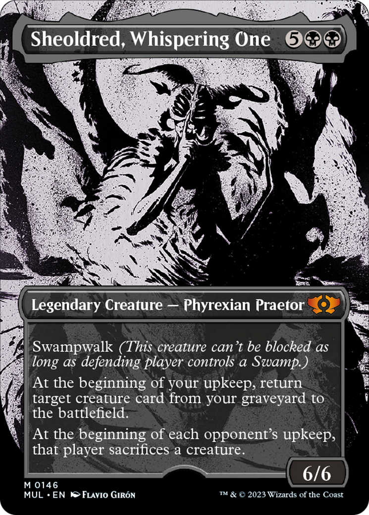 Sheoldred, Whispering One (Halo Foil) [Multiverse Legends] MTG Single Magic: The Gathering | Red Claw Gaming