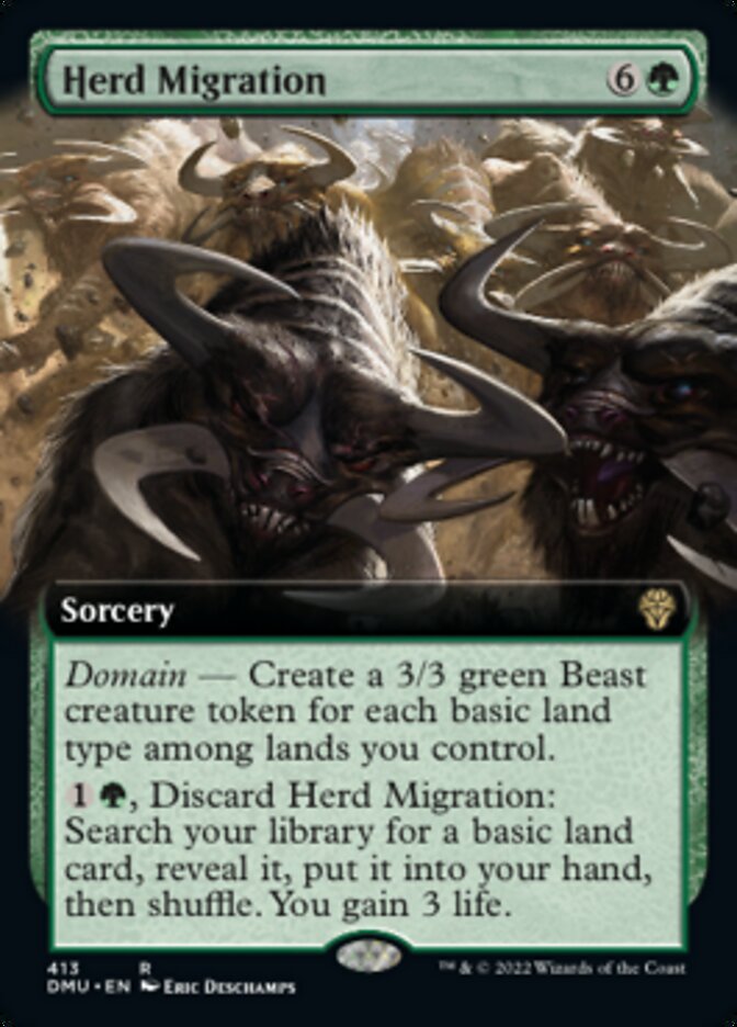 Herd Migration (Extended Art) [Dominaria United] MTG Single Magic: The Gathering | Red Claw Gaming