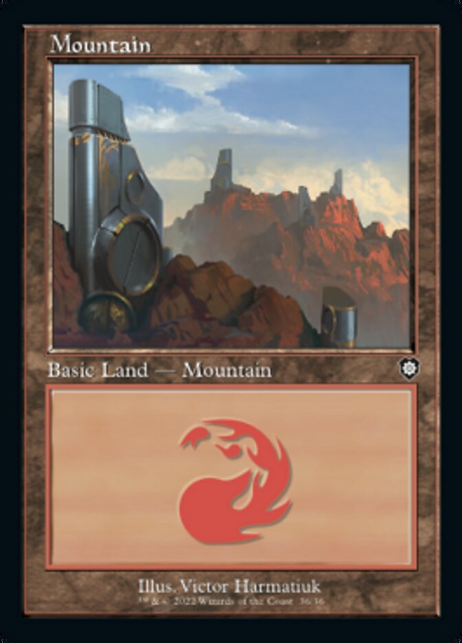 Mountain (036) (Retro) [The Brothers' War Commander] MTG Single Magic: The Gathering | Red Claw Gaming