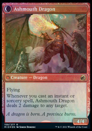 Smoldering Egg // Ashmouth Dragon [Innistrad: Midnight Hunt Prerelease Promos] MTG Single Magic: The Gathering | Red Claw Gaming