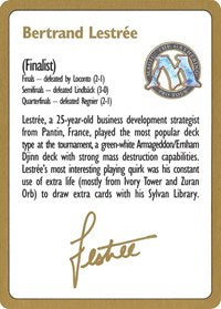 1996 Bertrand Lestree Biography Card [World Championship Decks] MTG Single Magic: The Gathering | Red Claw Gaming