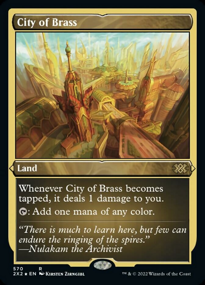 City of Brass (Foil Etched) [Double Masters 2022] MTG Single Magic: The Gathering    | Red Claw Gaming
