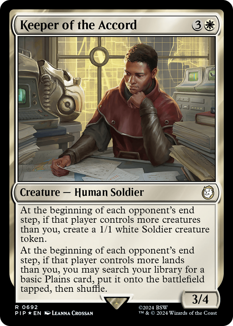 Keeper of the Accord (Surge Foil) [Fallout] MTG Single Magic: The Gathering | Red Claw Gaming