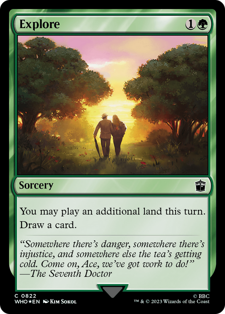 Explore (Surge Foil) [Doctor Who] MTG Single Magic: The Gathering    | Red Claw Gaming