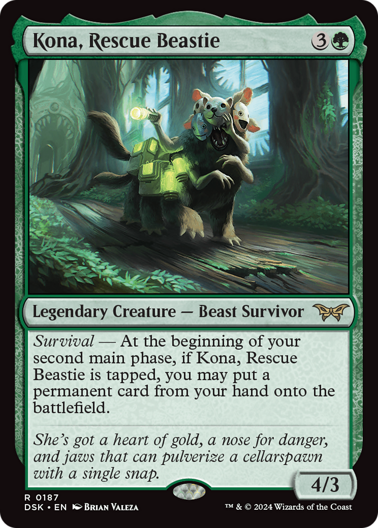 Kona, Rescue Beastie (0187) [Duskmourn: House of Horror] MTG Single Magic: The Gathering | Red Claw Gaming