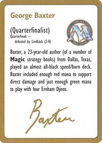 1996 George Baxter Biography Card [World Championship Decks] MTG Single Magic: The Gathering | Red Claw Gaming