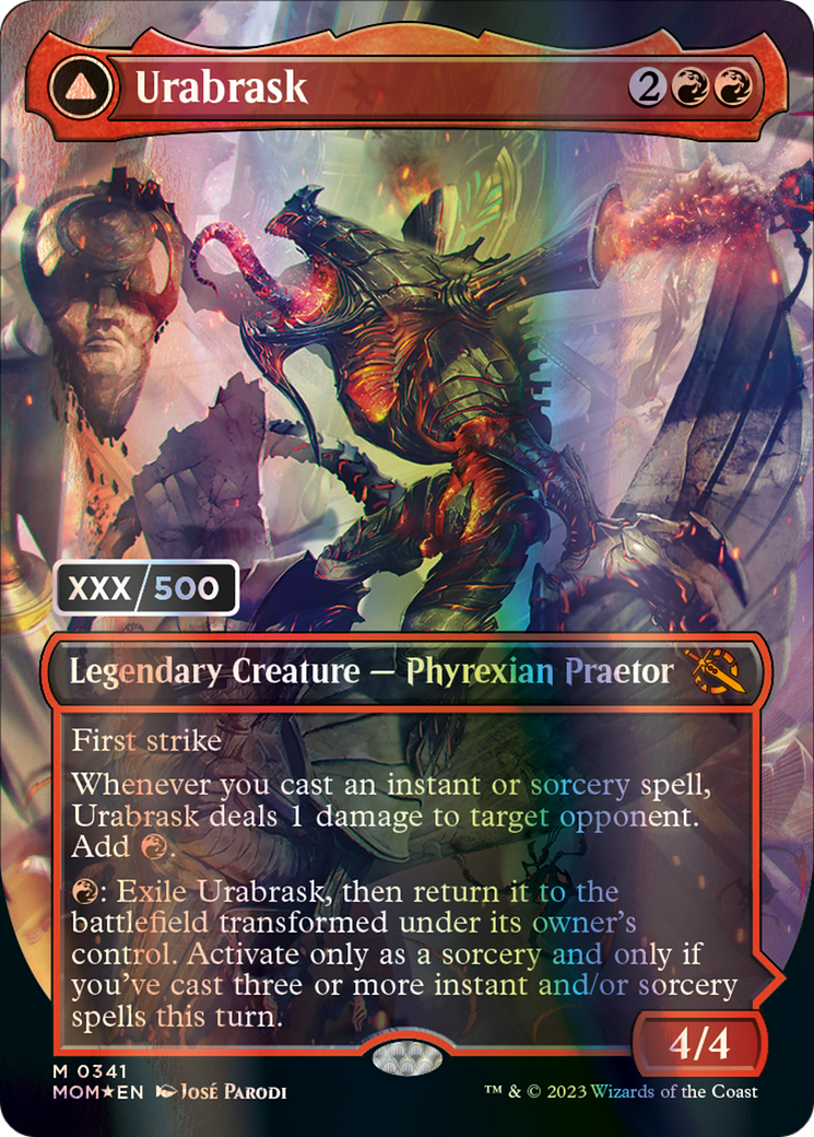 Urabrask // The Great Work (Serialized) [March of the Machine] MTG Single Magic: The Gathering    | Red Claw Gaming