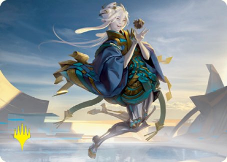 Moonfolk Puzzlemaker Art Card (Gold-Stamped Signature) [Kamigawa: Neon Dynasty Art Series] MTG Single Magic: The Gathering | Red Claw Gaming