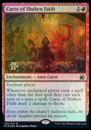 Curse of Shaken Faith [Innistrad: Midnight Hunt Prerelease Promos] MTG Single Magic: The Gathering | Red Claw Gaming