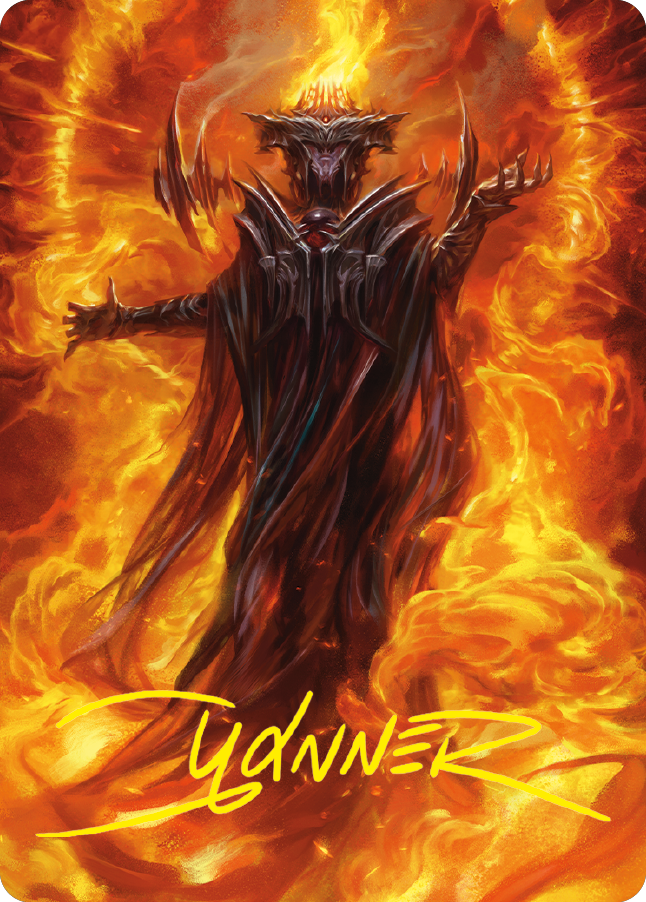 Sauron, the Dark Lord Art Card (Gold-Stamped Signature) [The Lord of the Rings: Tales of Middle-earth Art Series] MTG Single Magic: The Gathering | Red Claw Gaming