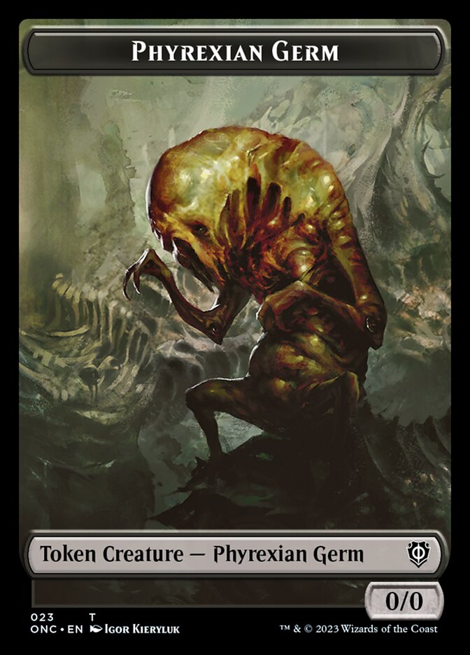 Rebel // Phyrexian Germ Double-Sided Token [Phyrexia: All Will Be One Commander Tokens] MTG Single Magic: The Gathering | Red Claw Gaming
