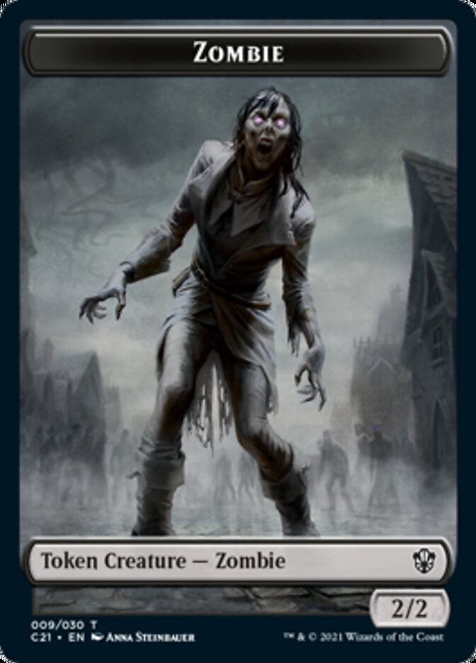 Zombie // Horror Double-Sided Token [Commander 2021 Tokens] MTG Single Magic: The Gathering | Red Claw Gaming