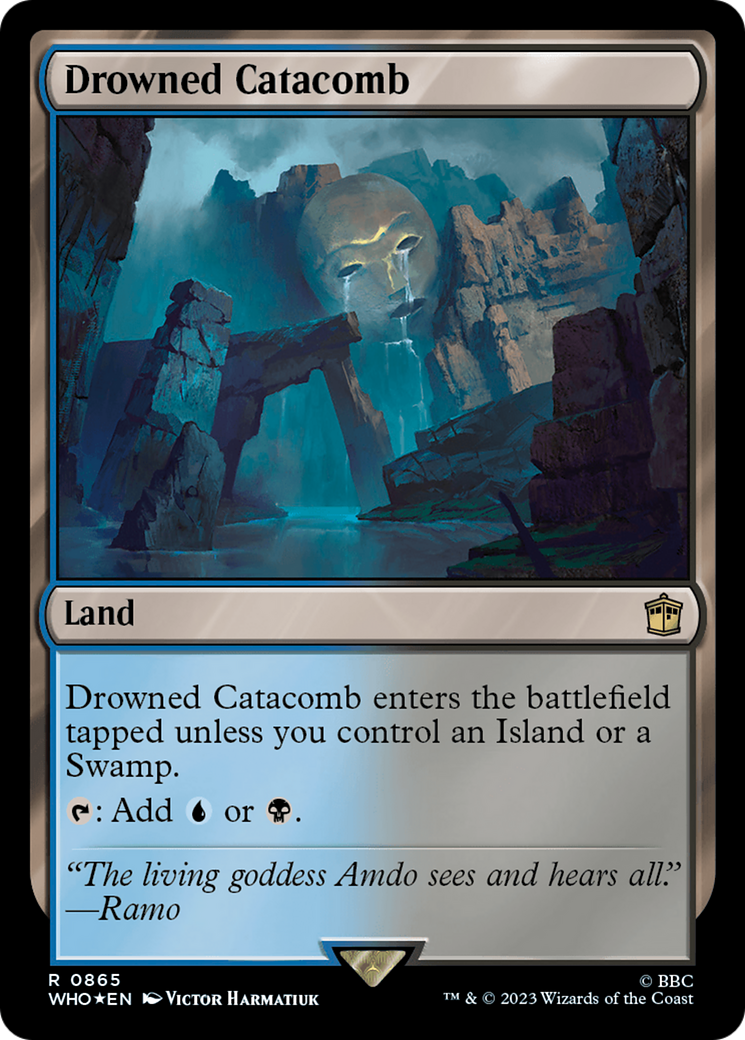 Drowned Catacomb (Surge Foil) [Doctor Who] MTG Single Magic: The Gathering | Red Claw Gaming