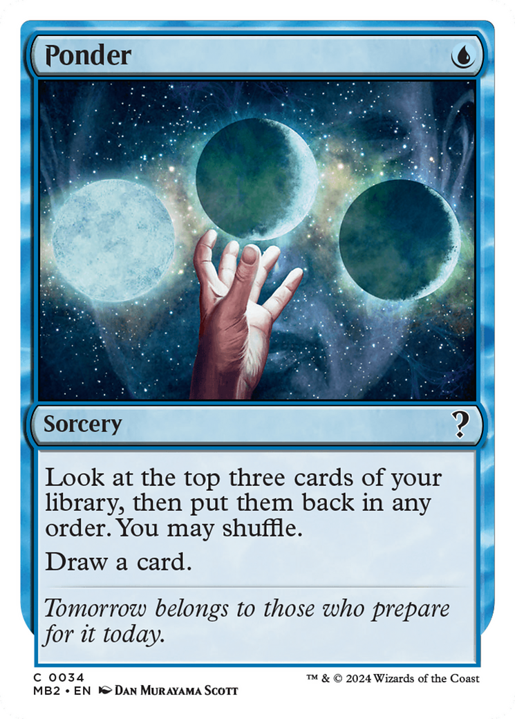 Ponder (White Border) [Mystery Booster 2] MTG Single Magic: The Gathering | Red Claw Gaming