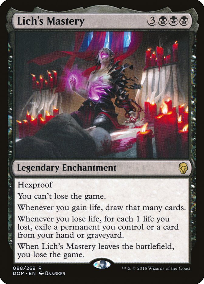 Lich's Mastery [Dominaria] MTG Single Magic: The Gathering | Red Claw Gaming