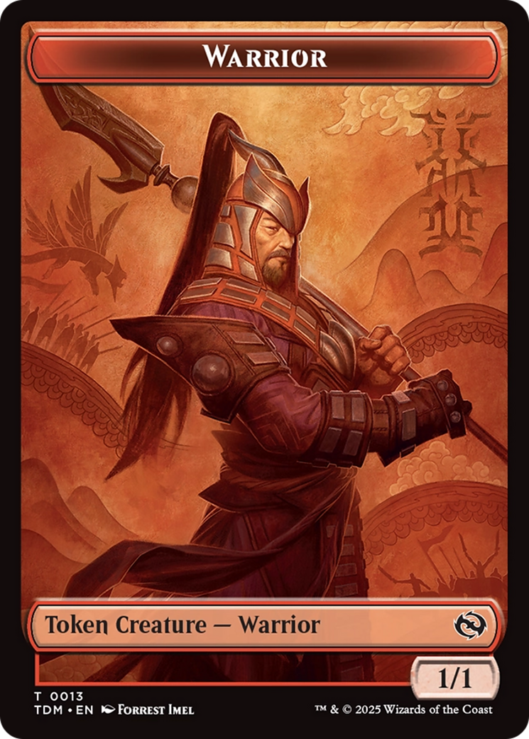 Dragon (0011) // Warrior Double-Sided Token [Tarkir: Dragonstorm Tokens] MTG Single Magic: The Gathering | Red Claw Gaming