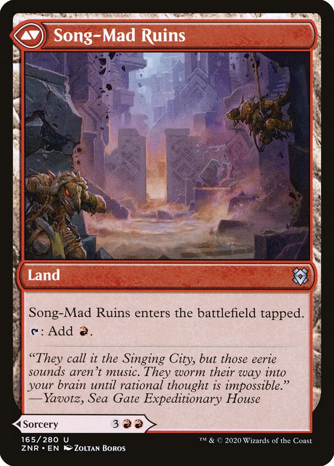 Song-Mad Treachery // Song-Mad Ruins [Zendikar Rising] MTG Single Magic: The Gathering | Red Claw Gaming