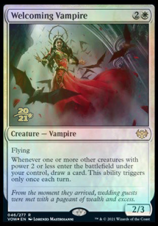 Welcoming Vampire [Innistrad: Crimson Vow Prerelease Promos] MTG Single Magic: The Gathering | Red Claw Gaming
