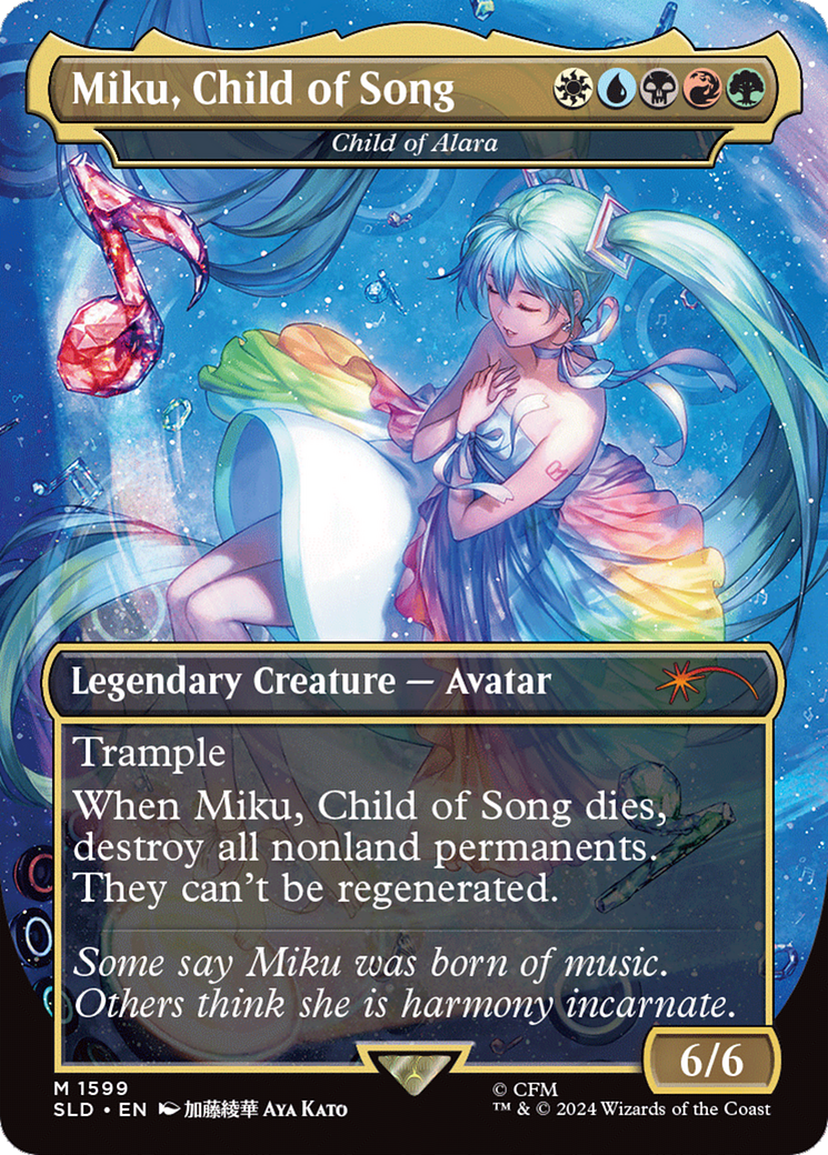 Miku, Child of Song - Child of Alara (Rainbow Foil) [Secret Lair Drop Series] MTG Single Magic: The Gathering | Red Claw Gaming