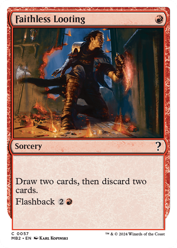 Faithless Looting (White Border) [Mystery Booster 2] MTG Single Magic: The Gathering | Red Claw Gaming