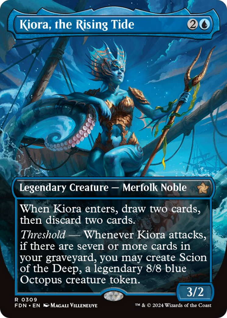 Kiora, the Rising Tide (Borderless) [Foundations] MTG Single Magic: The Gathering | Red Claw Gaming