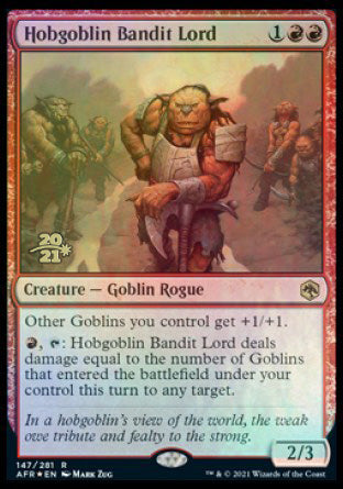 Hobgoblin Bandit Lord [Dungeons & Dragons: Adventures in the Forgotten Realms Prerelease Promos] MTG Single Magic: The Gathering | Red Claw Gaming