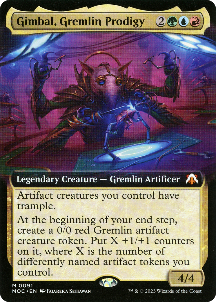 Gimbal, Gremlin Prodigy (Extended Art) [March of the Machine Commander] MTG Single Magic: The Gathering | Red Claw Gaming