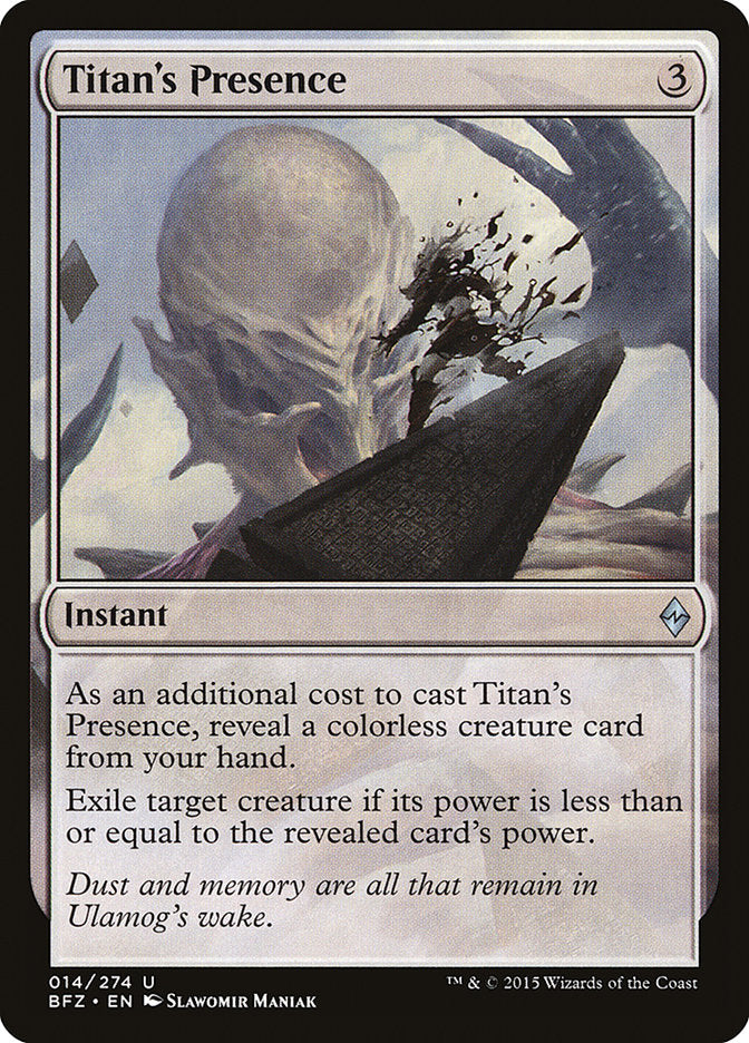 Titan's Presence [Battle for Zendikar] MTG Single Magic: The Gathering | Red Claw Gaming