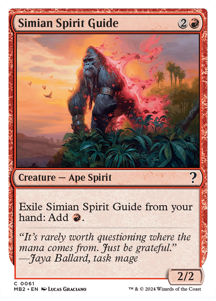 Simian Spirit Guide (White Border) [Mystery Booster 2] MTG Single Magic: The Gathering | Red Claw Gaming