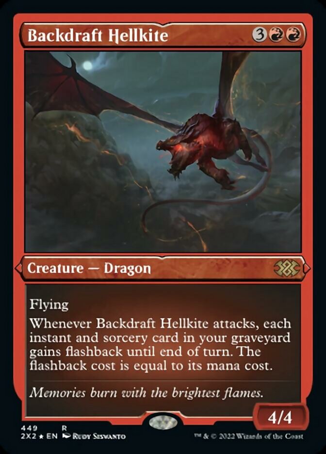 Backdraft Hellkite (Foil Etched) [Double Masters 2022] MTG Single Magic: The Gathering    | Red Claw Gaming