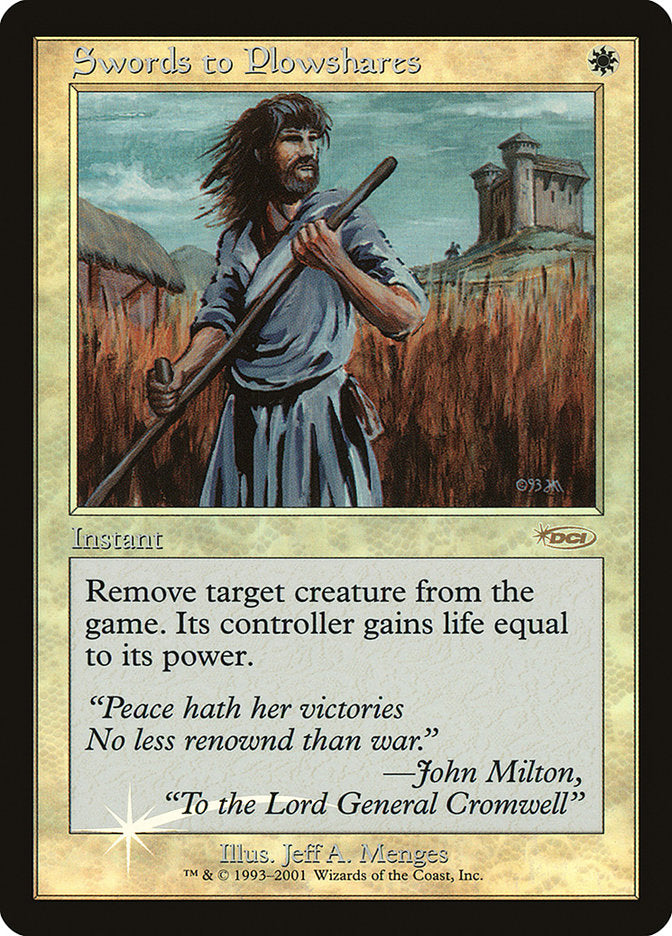 Swords to Plowshares [Friday Night Magic 2001] MTG Single Magic: The Gathering | Red Claw Gaming