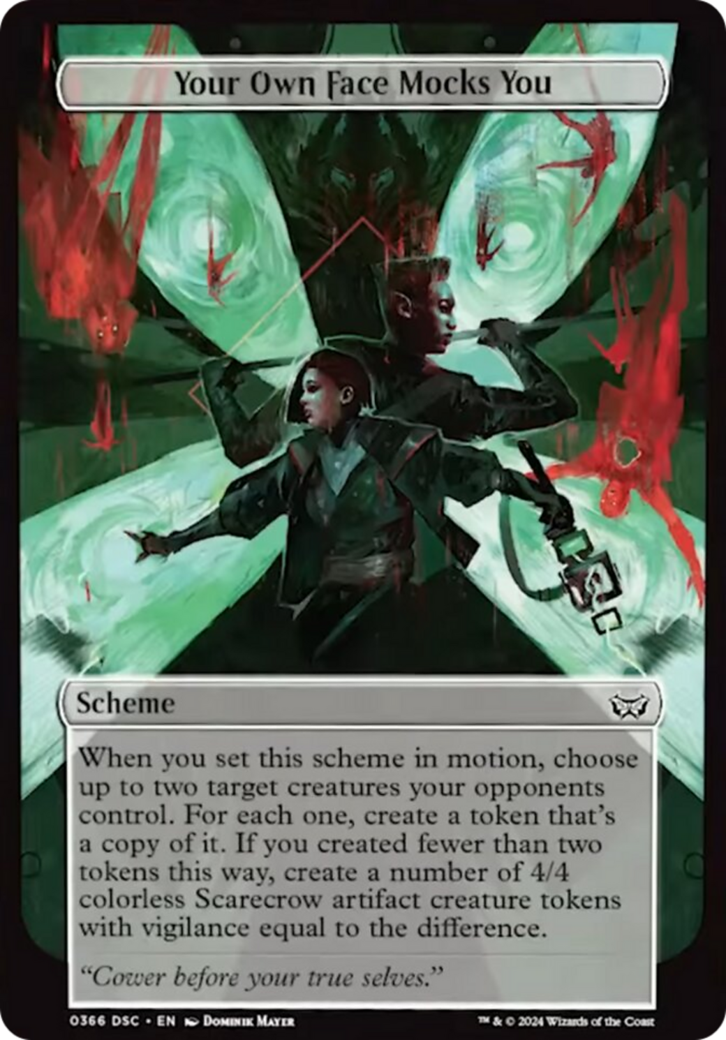 Your Own Face Mocks You (Full Art) [Duskmourn: Archenemy] MTG Single Magic: The Gathering    | Red Claw Gaming