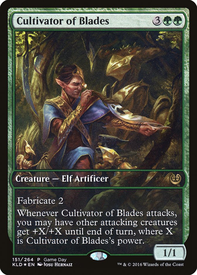 Cultivator of Blades (Game Day) (Full Art) [Kaladesh Promos] MTG Single Magic: The Gathering | Red Claw Gaming